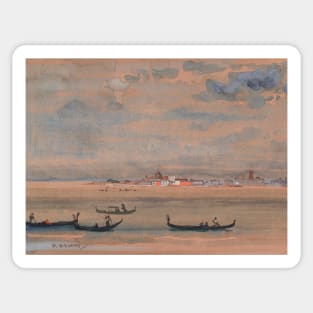 Gondolas by Arthur Bowen Davies Sticker